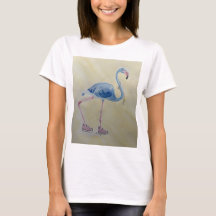 Blue Flamingo with Pearls t-shirt
