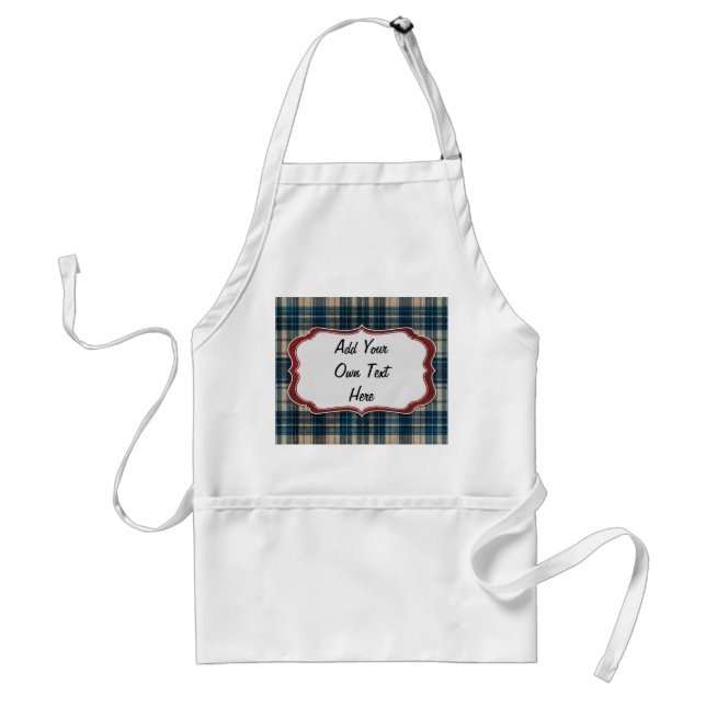 blue flannel background label standard apron (Front)