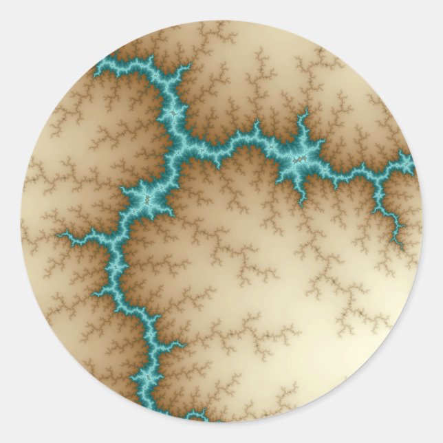Blue Flash - Fractal Classic Round Sticker (Front)