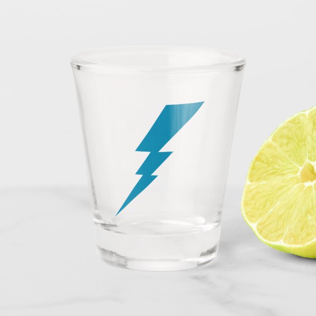 Blue Flash Lightning Bolt Shot Glass (Front)