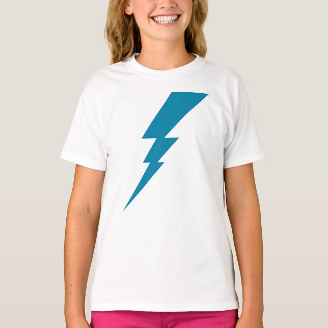 Blue Flash Lightning Bolt T-Shirt (Front)