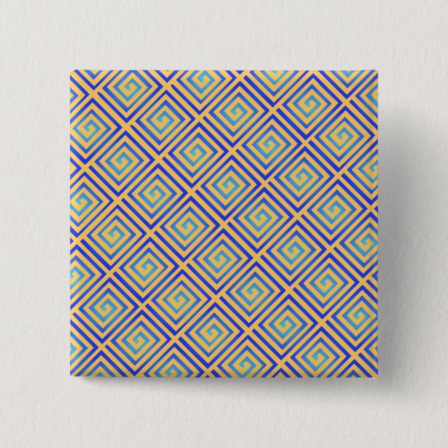 blue flashes 2 inch square button (Front)