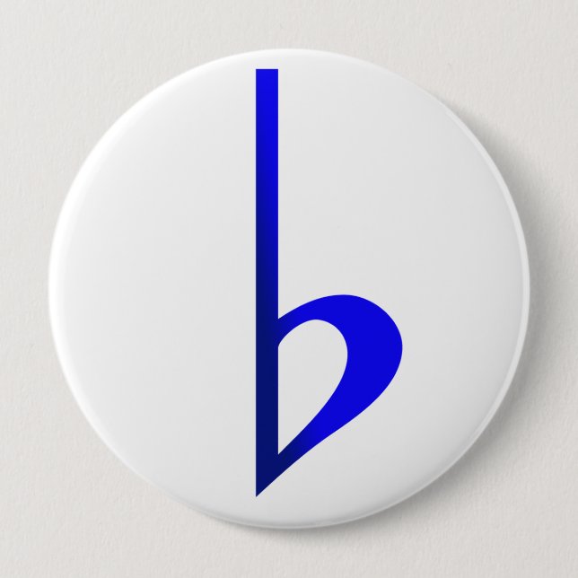Blue Flat Back Earring 4 Inch Round Button (Front)
