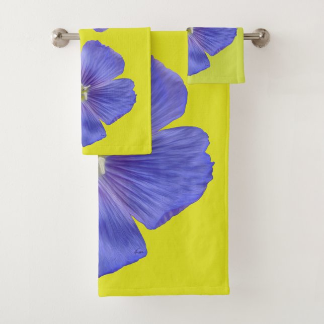 Blue Flax #1 Bath Towel Set (Insitu)