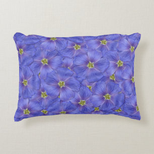Blue Flax Seamless Pattern Accent Pillow