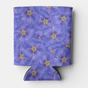 Blue Flax Seamless Pattern Can Cooler