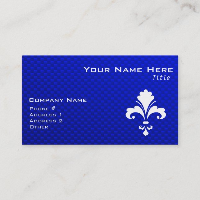 Blue Fleur de lis Business Card (Front)