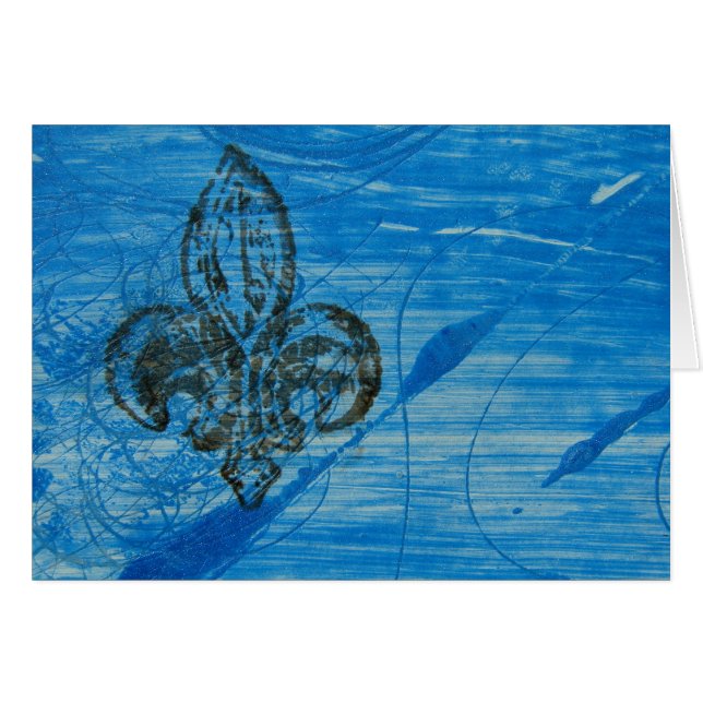 Blue Fleur de Lis Mixed Media (Front Horizontal)
