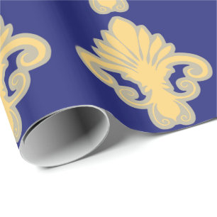 Blue Fleur Wrapping Paper