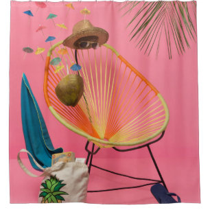 Blue flip-flop beside chair