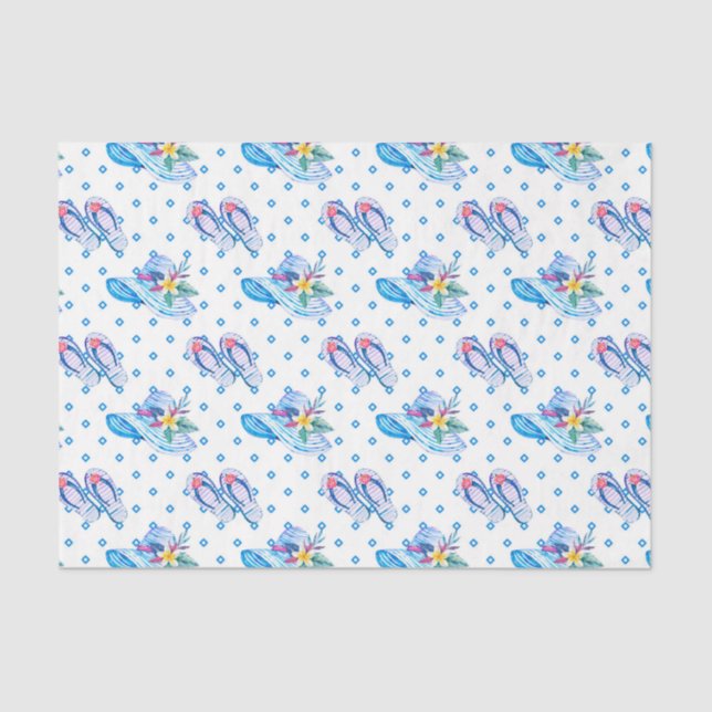 Blue Flip Flops and Sun hat Tissue Paper (Front)