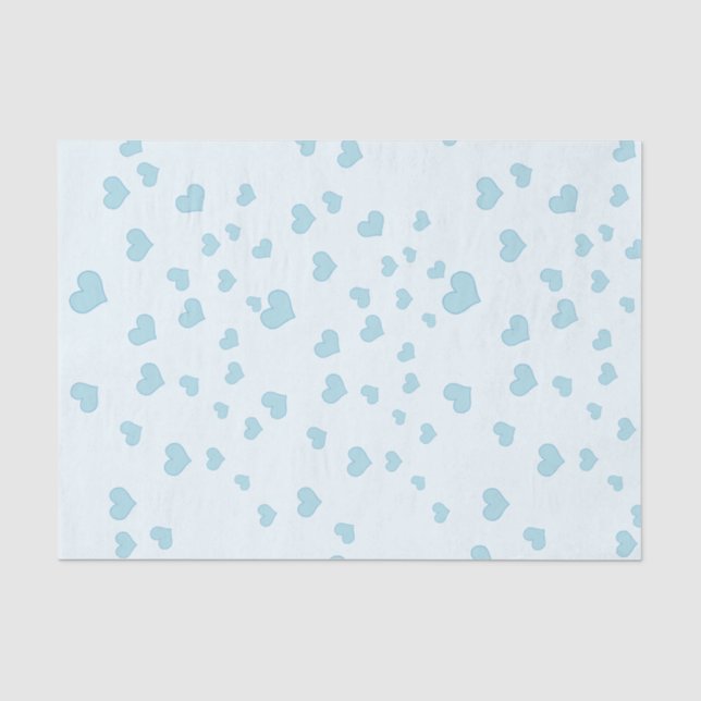 Blue Floating Hearts  Tissue Paper (Front)