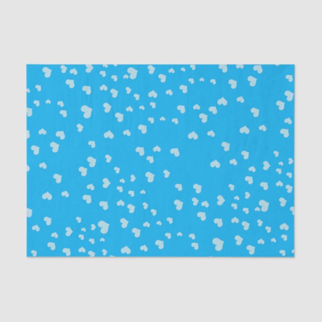 Blue Floating Hearts  Tissue Paper (Front)