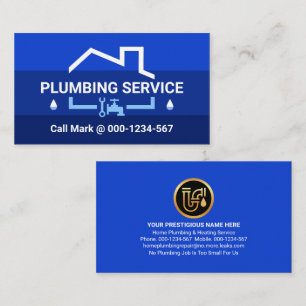 Blue Flood Water Layers Plumbing Business Card