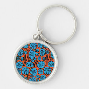 Blue flora keychain