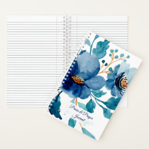 Blue flora Praise & prayer journal