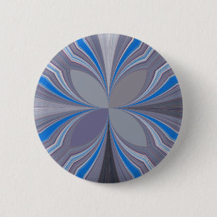 Blue Floral 2 Inch Round Button