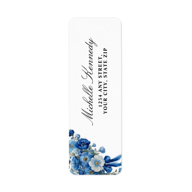 Blue Floral A New Chapter Bridal Shower  (Front)