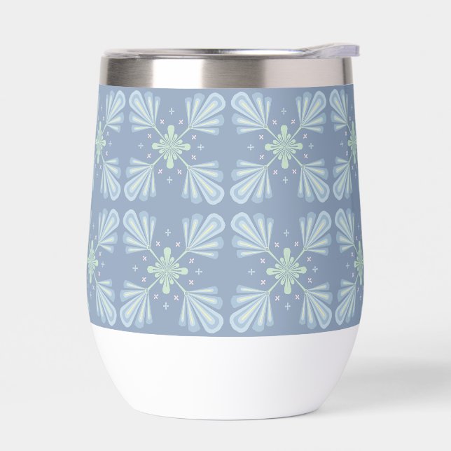Blue Floral Abstract Pattern (Left)