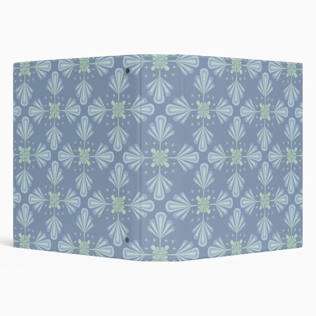 Blue Floral Abstract Pattern Binder (Background)