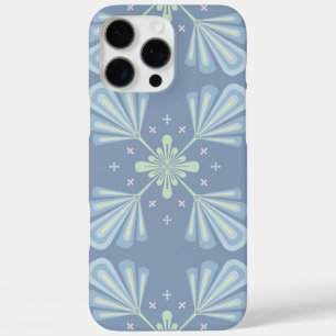 Blue Floral Abstract Pattern iPhone 16 Pro Max Case