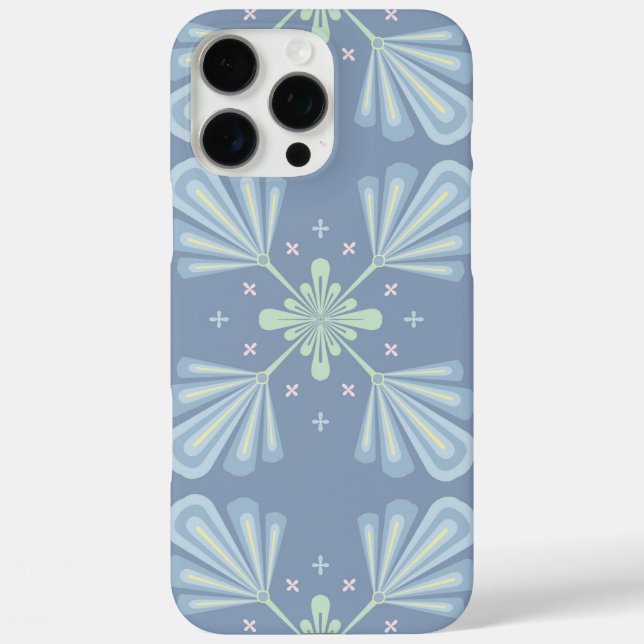 Blue Floral Abstract Pattern Case-Mate iPhone Case (Back)