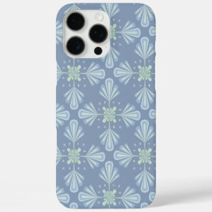 Blue Floral Abstract Pattern iPhone 16 Pro Max Case