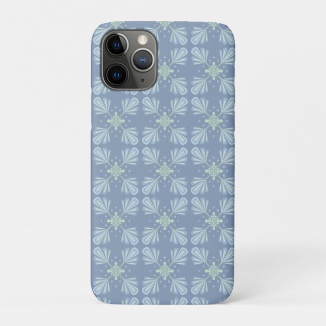 Blue Floral Abstract Pattern Case-Mate iPhone Case (Back)