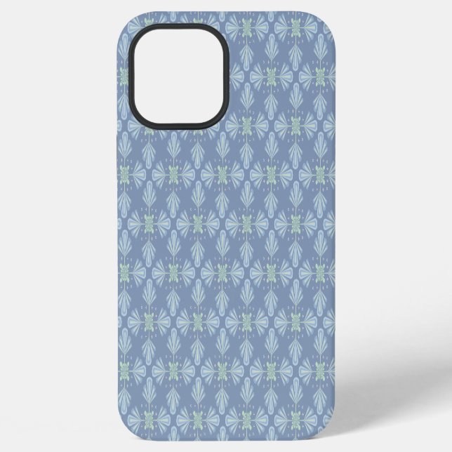 Blue Floral Abstract Pattern iPhone Case (Back)