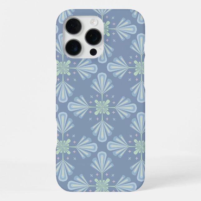 Blue Floral Abstract Pattern iPhone Case (Back)