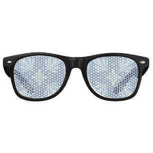 Blue Floral Abstract Pattern Retro Sunglasses