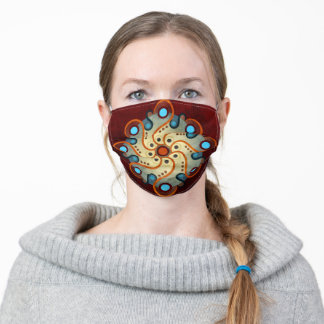 Blue Floral Abstract Vector Art Cloth Face Mask