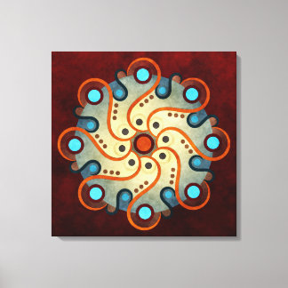 Blue Floral Abstract Vector Art Wrapped Canvas Pr