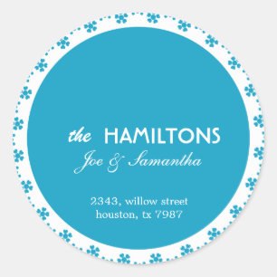 Blue Floral - address labels