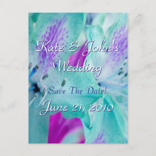 Blue Floral Announcement Postcard