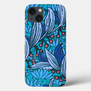 Blue Floral Antique Boho Modern iPhone 13 Case