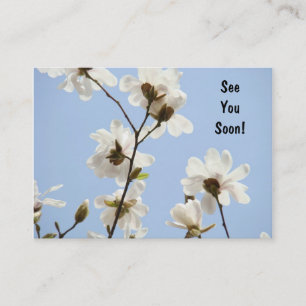 Blue Floral Appointment cards Magnolia Flowers