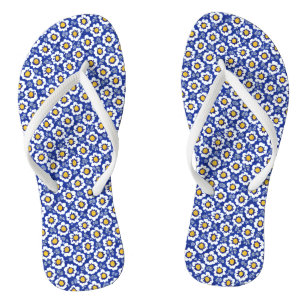 Blue Floral arabe Motif paire de tongs
