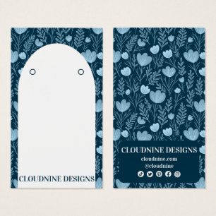 Blue Floral Arch Earring Jewellery Display Card
