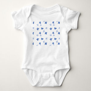 Blue floral baby bodysuit