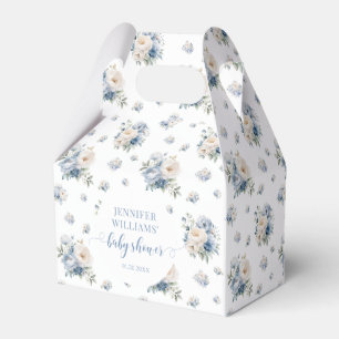 Blue floral baby boy shower candy favor box