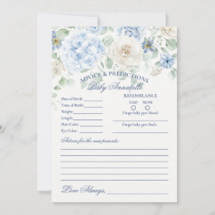 Blue Floral Baby in Bloom Advice for Baby Card