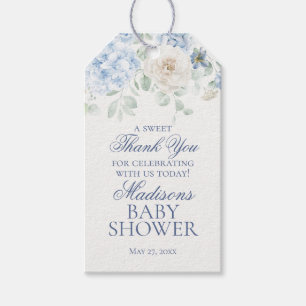 Blue Floral Baby in Bloom Baby Shower Favours Gift Tags
