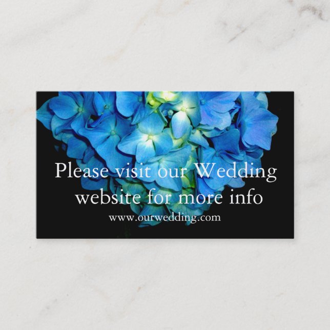 Blue floral blue flowers Blue Hydrangea roses Business Card (Front)
