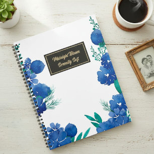 Blue Floral Botanical Notebook Planner