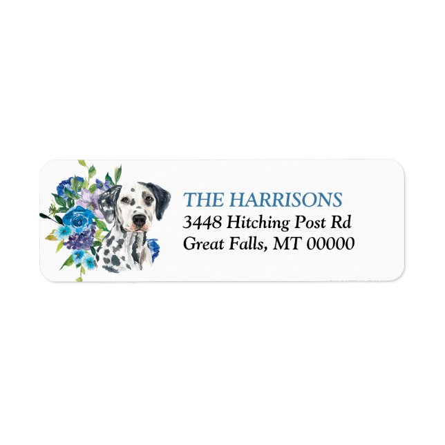 Blue Floral Bouquet Dalmatian Dog (Front)