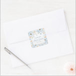 Blue Floral Bridal Bridal Shower Square Sticker<br><div class="desc">These blue floral square stickers with a delicate bow are perfect for sealing envelopes or adding a finishing touch to bridal shower favors. Use them on treat bags,  gift boxes,  or invitation envelopes to keep your shower details beautifully coordinated.</div>