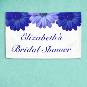 Blue Floral Bridal Shower Banner