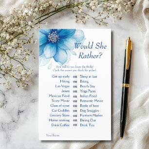 Blue Floral Bridal Shower Game