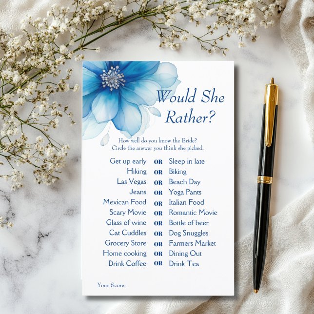 Blue Floral Bridal Shower Game (Creator Uploaded)